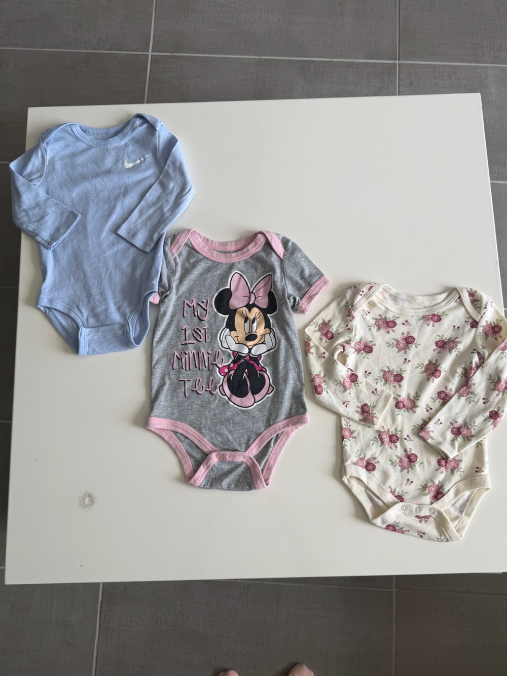 Baby Girl Bodysuit Bundle 3pc Nike Disney Minnie Floral
